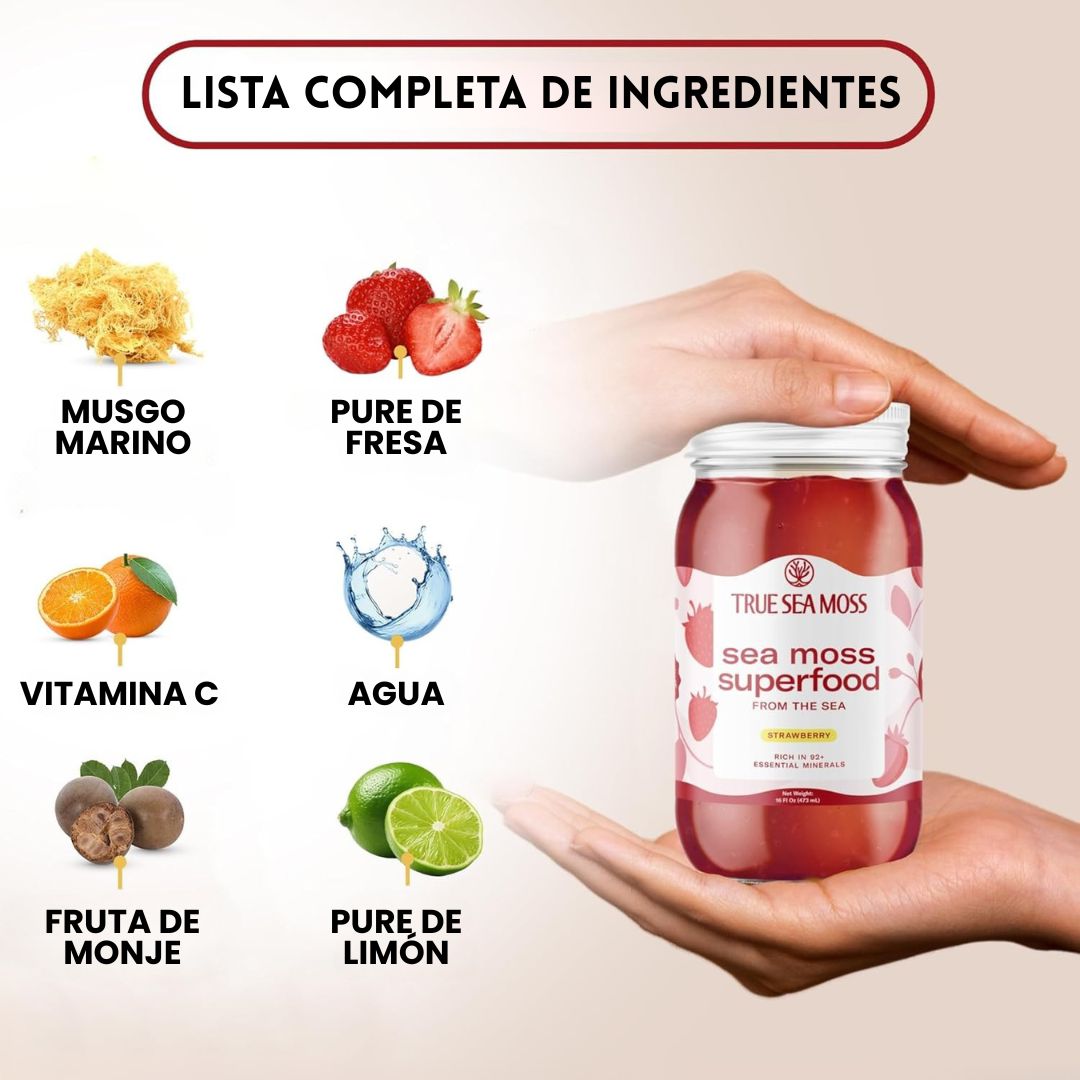 TRUE SEA MOSS® - SUPLEMENTO ALIMENTICIO DE MUSGO MARINO