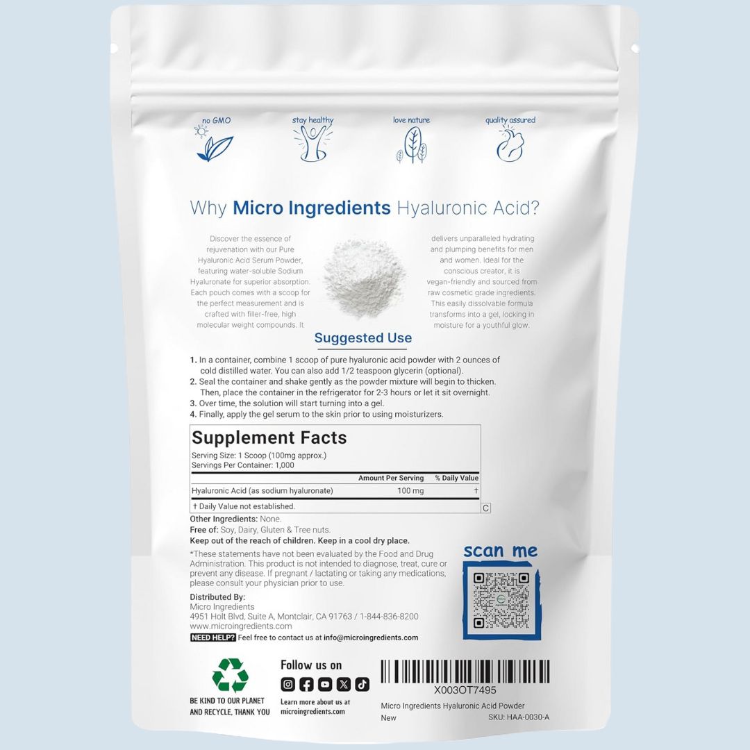 ÁCIDO HIALURÓNICO EN POLVO - MICROINGREDIENTS® no