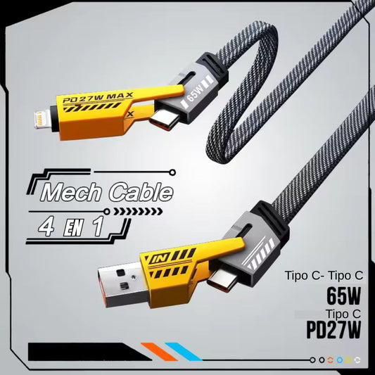 CABLE 4 EN 1® CON CARGA RÁPIDA PARA CELULAR MAGNÉTICO