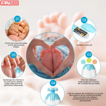 CORTA UÑAS ELÉCTRICO® DE BEBÉ + OBSEQUIO CEPILLO SILICONA BEBÉ
