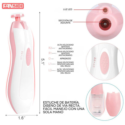 CORTA UÑAS ELÉCTRICO® DE BEBÉ + OBSEQUIO CEPILLO SILICONA BEBÉ