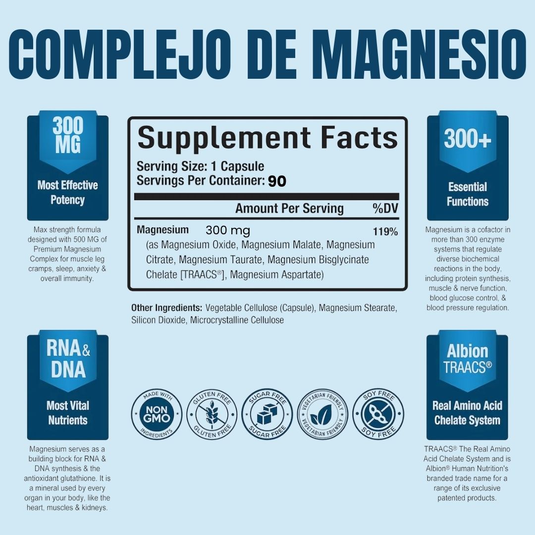COMPLEJO TRIPLE DE MAGNESIO®  BIOEMBLEM - 180 Cápsulas