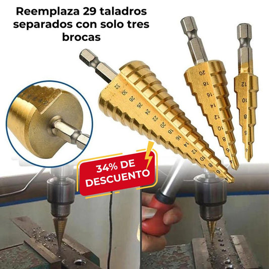 BROCAS ESCALONADAS POR JUEGO DE 3 UNIDADES