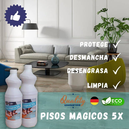 Pisos Mágicos 5X™ ¡DESMANCHA, DESENGRASA! Pak x2 - FORMULA ALEMANA🇩🇪