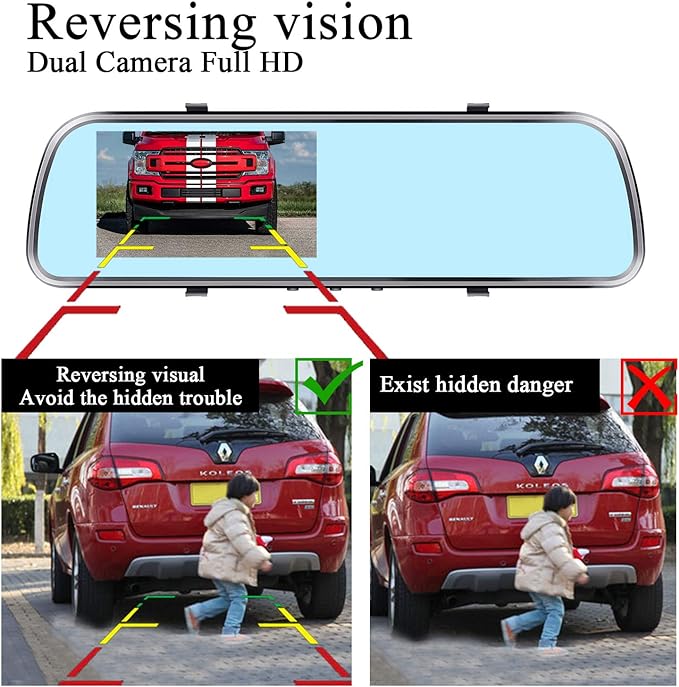 ESPEJO RETROVISOR CON CÁMARA DELANTERA Y TRASERA, EL ORIGINAL®