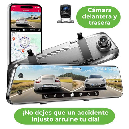 ESPEJO RETROVISOR CON CÁMARA DELANTERA Y TRASERA, EL ORIGINAL®