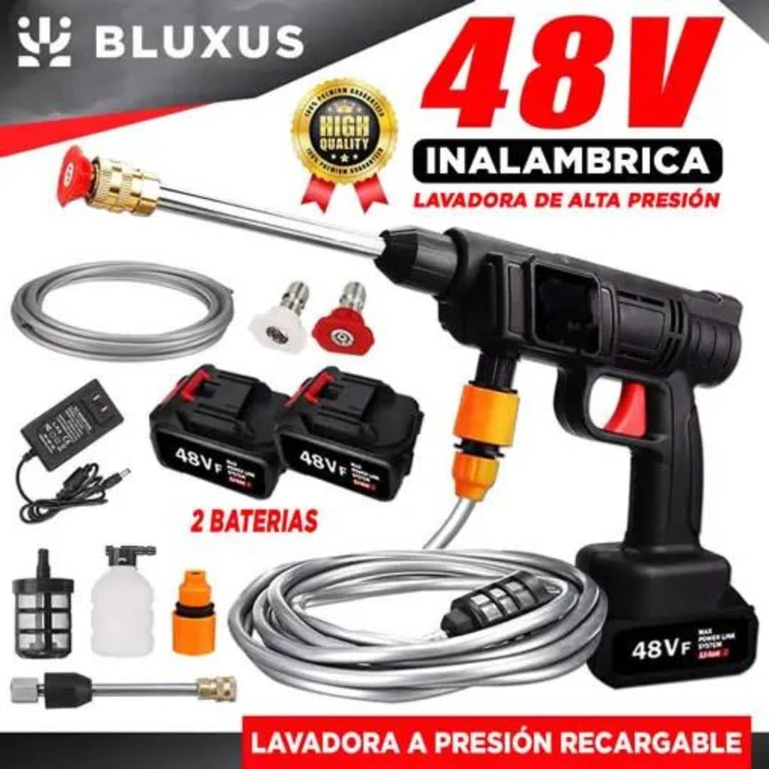 HIDROLAVADORA  INALÁMBRICA DE ALTA PRESIÓN + 2 BATERIAS + MALETIN GRATIS