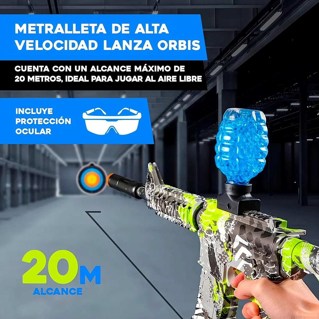 PISTOLA DE HIDROGEL®. ANSTOY ELECTRICO DE BOLAS DE GEL AEG AKM-47