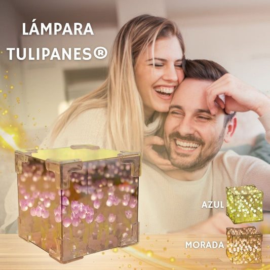 LÁMPARA DE TULIPANES® - Lámpara nocturna LED decorativa, cubo mágico