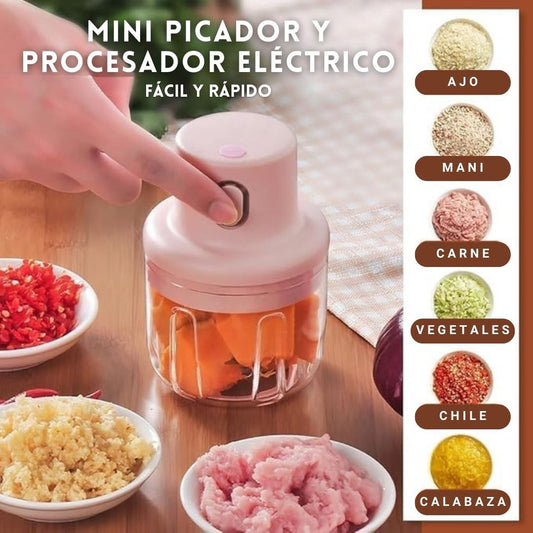 Mini Picador Y Procesador Eléctrico