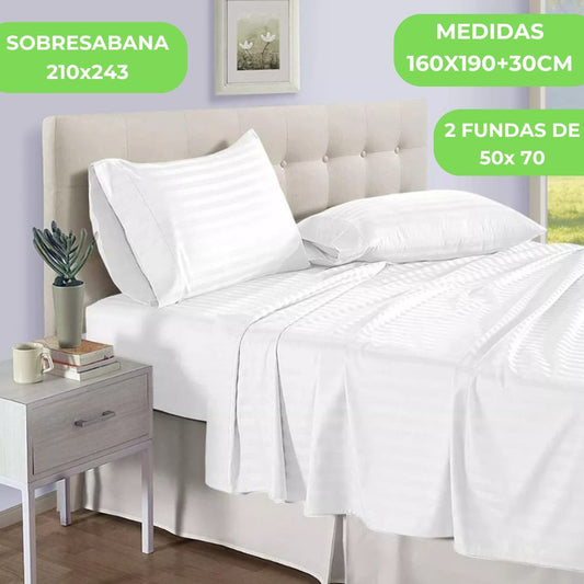 SABANAS DE LUJO 800 HILOS (160X190)+ SOBRESABANA + 2 FUNDAS
