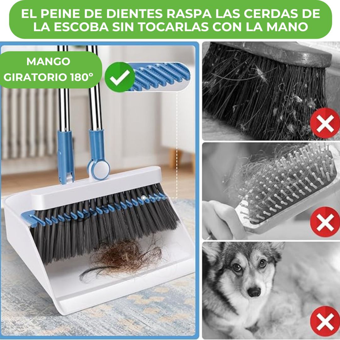 JUEGO DE ESCOBAS PLEGABLES Y GIRATORIAS