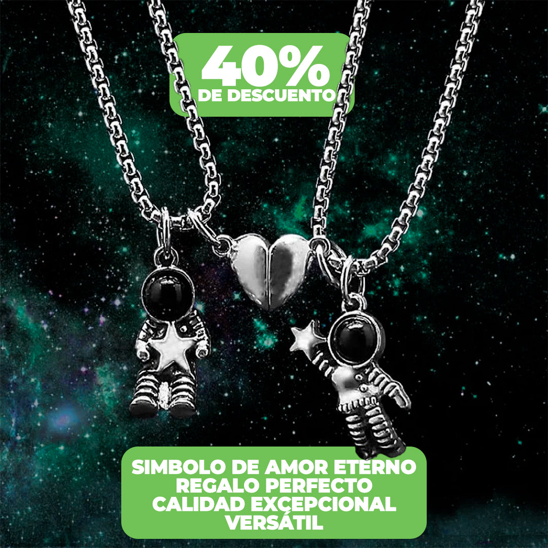 COLLARES 2 X 1 ASTRONAUTAS CORAZON