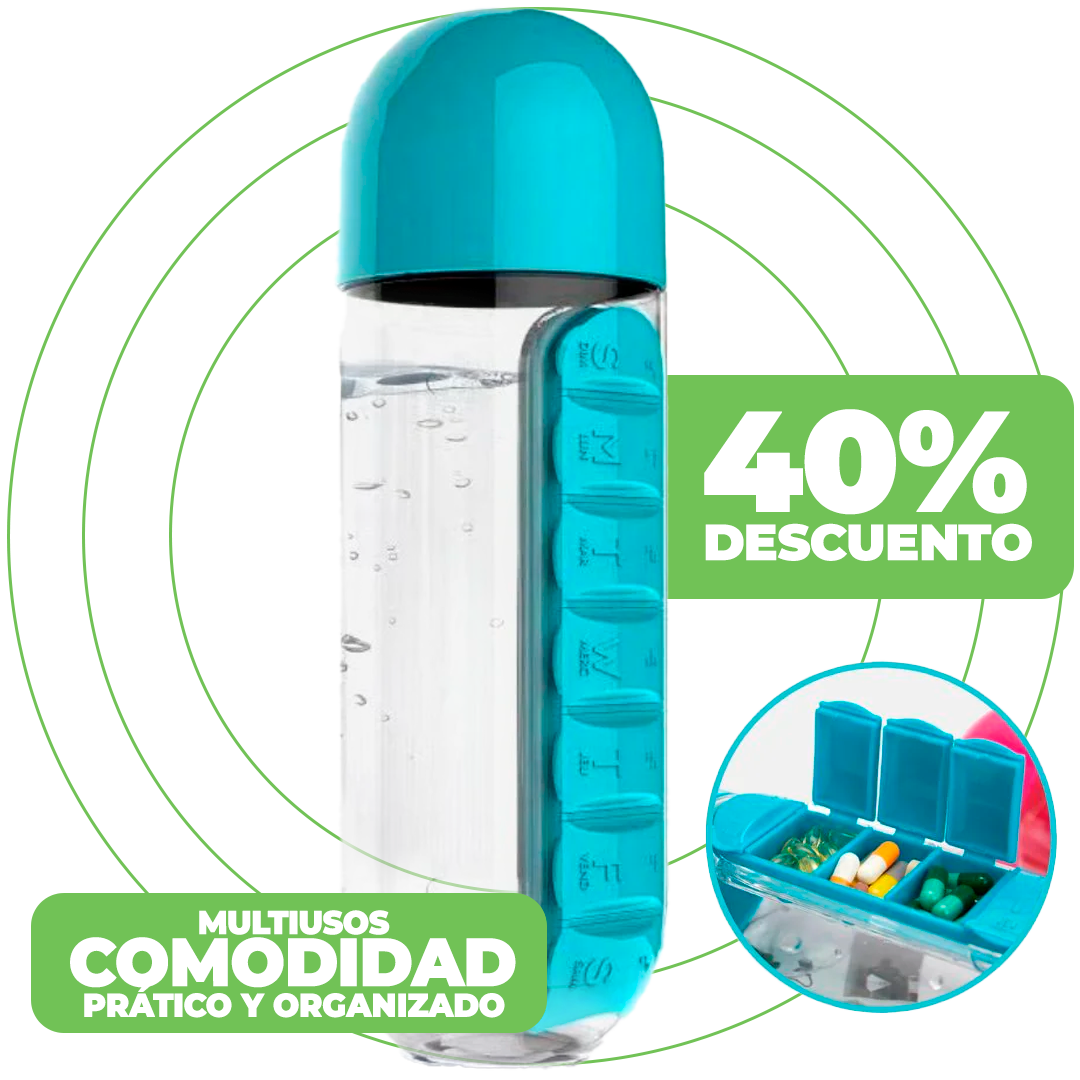 BOTELLA PASTILLERO 7 COMPARTIMENTOS