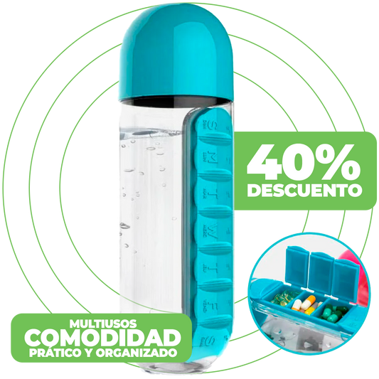 BOTELLA PASTILLERO 7 COMPARTIMENTOS