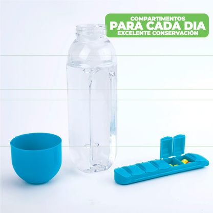 BOTELLA PASTILLERO 7 COMPARTIMENTOS